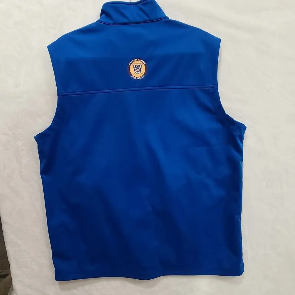 Core365 Vest Mens L Blue Softshell 1/4 Zip Pullover Warrior Classic Golf Benefit
